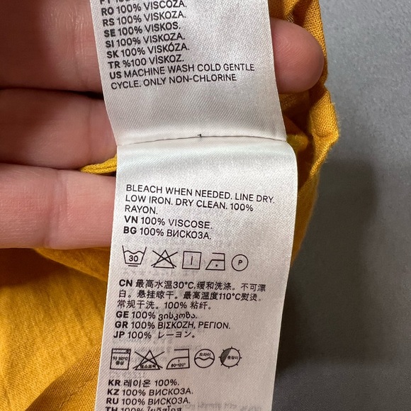 & Other Stories Los Angeles Atelier Viscose Blouse Honey Mustard Size 8 - Picture 4 of 6